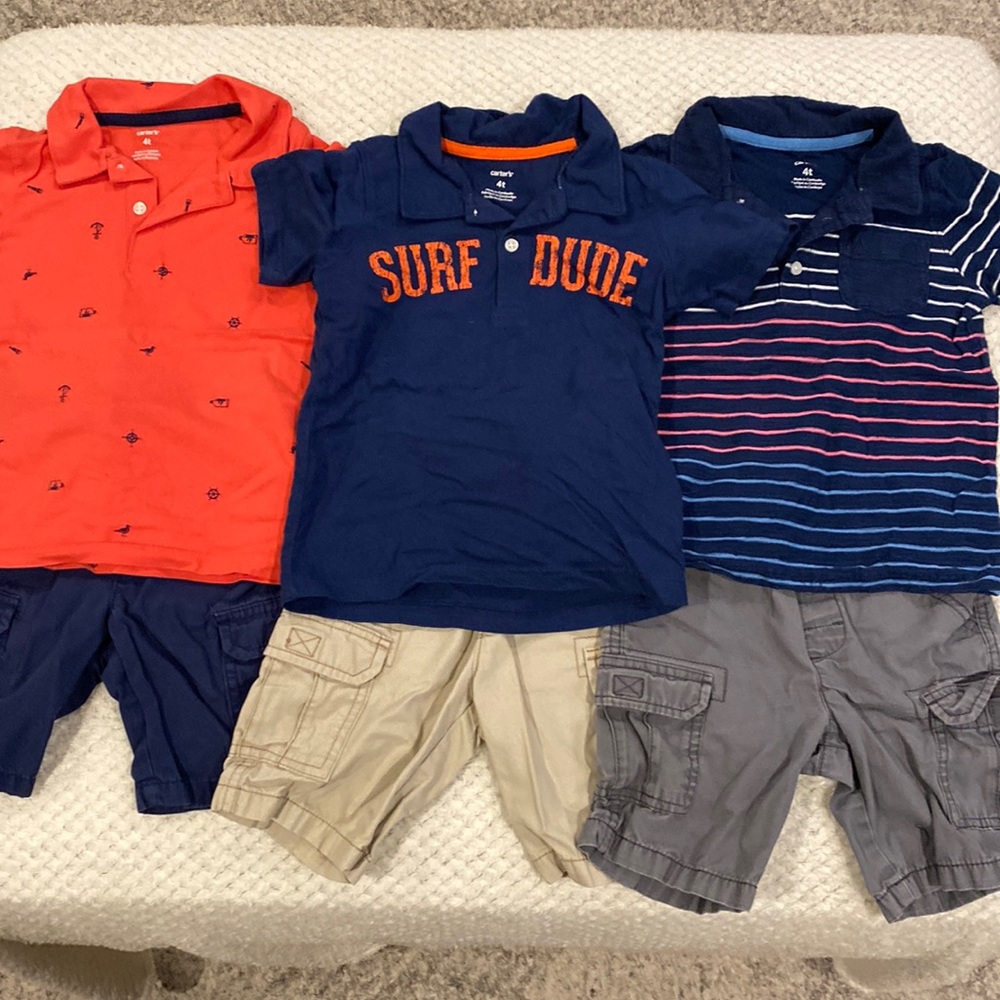 4t carters polos and cargo shorts